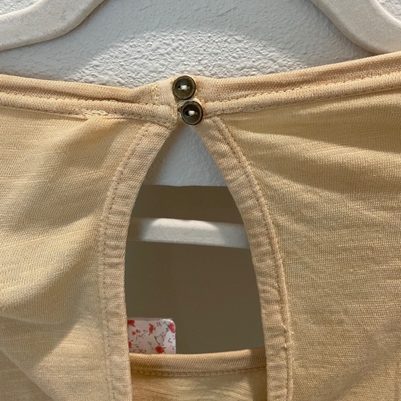 NWT Free People Yellow / Sand Patterned Oversized Long-Sleeved Top (Size M) - Picture 5 of 6